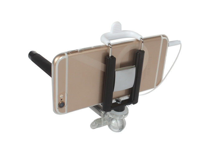 ケーブルおよび背面図ミラーのワイヤーで縛られた 360 クリップが付いている Monopod 小型の Selfie の棒 Monopod